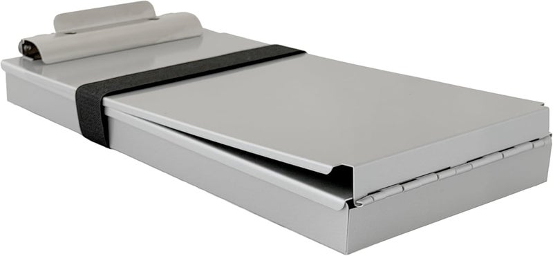 Saunders Dual Layer Police Storage Clipboard, Silver Metal Clipboard with Storage, Ticket Size Paper Organizer with Steel Clip and Locking Latch, Police Equipment Form Holder for EMS - Made in USA - Image 4